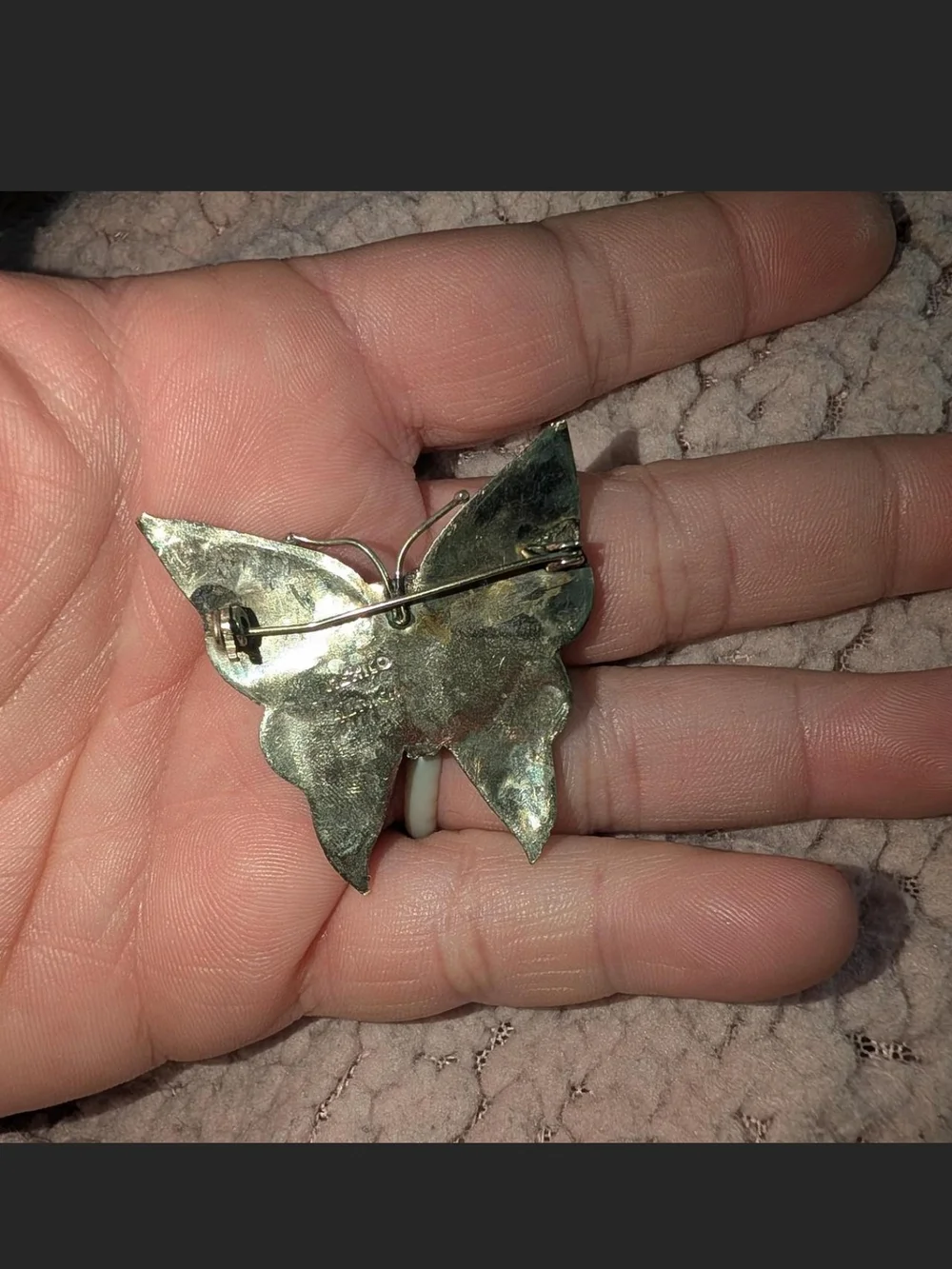 Vtg Mexican Alpaca Butterfly